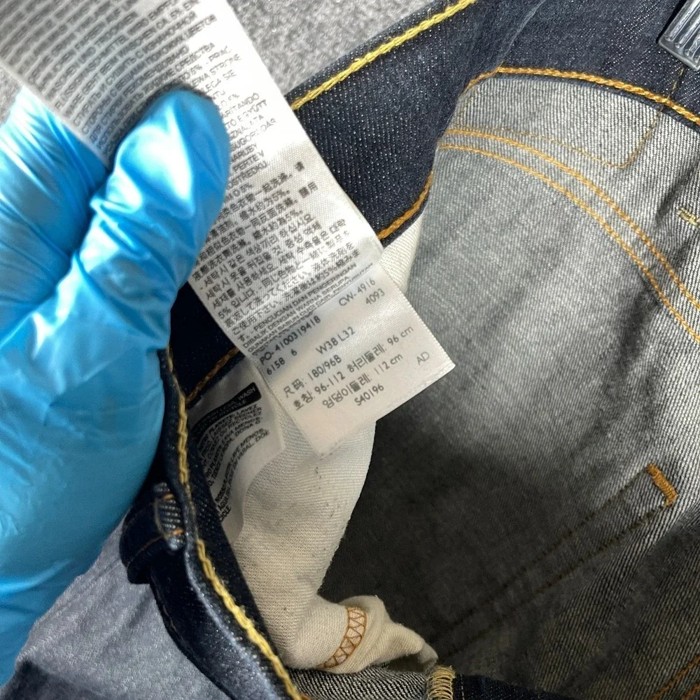 Levis 541 Jeans Blue Dark Wash Tapered Fit Denim Pants Stretch Mens Size 38x32